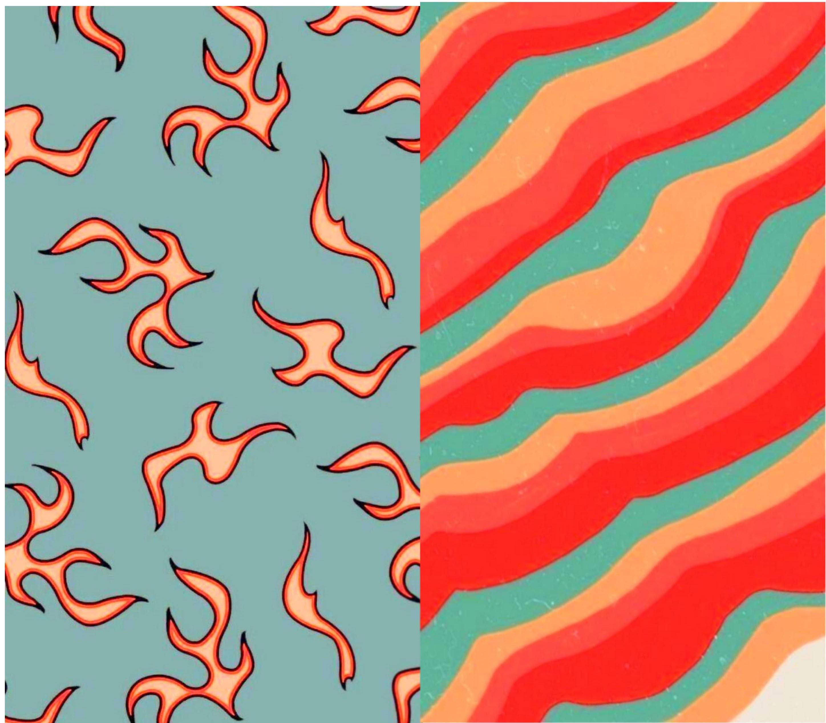 Ildfuld og bølgende indie-æstetik Wallpapers