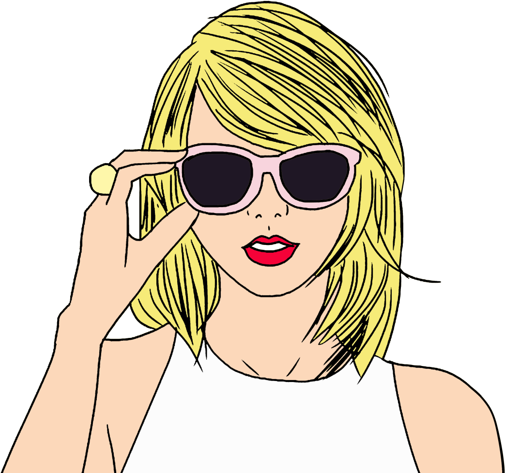 Illustration af blondine med solbriller Wallpapers