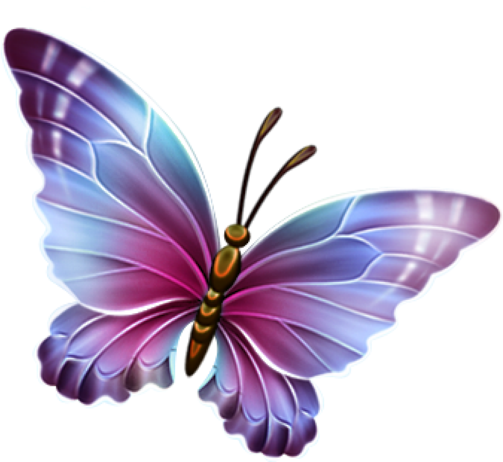 Illustration af en livlig lilla sommerfugl Wallpapers