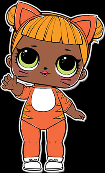 Illustration af L.O.L. dukke i orange outfit Wallpapers