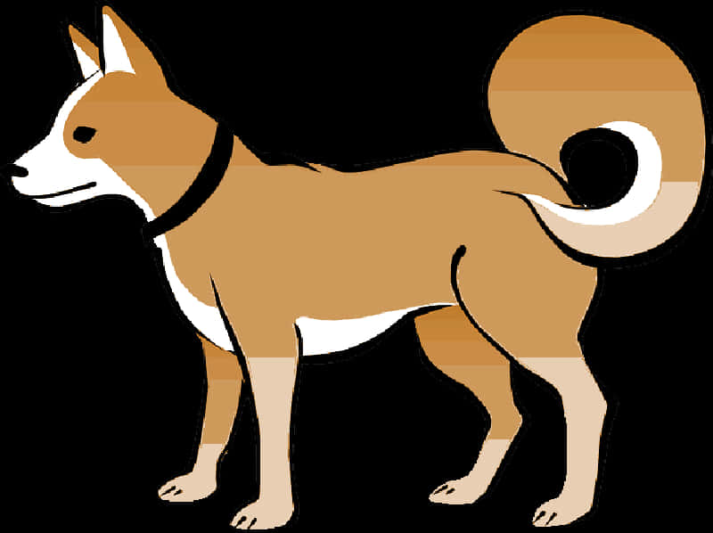 Illustration af opmærksom Shiba Inu Wallpapers