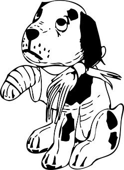 Illustration af såret hvalp Wallpapers
