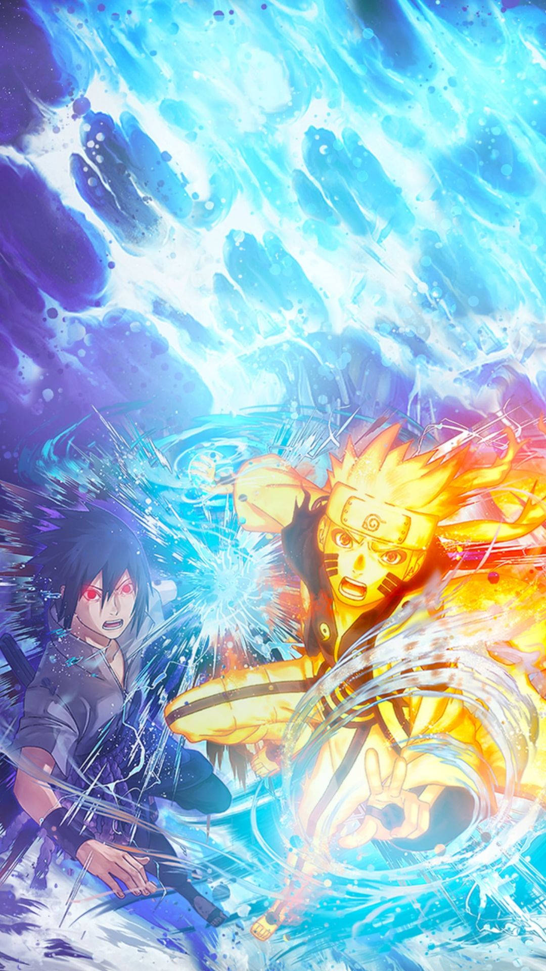 Imponerende Sasuke Naruto iPhone digital kunst Wallpapers