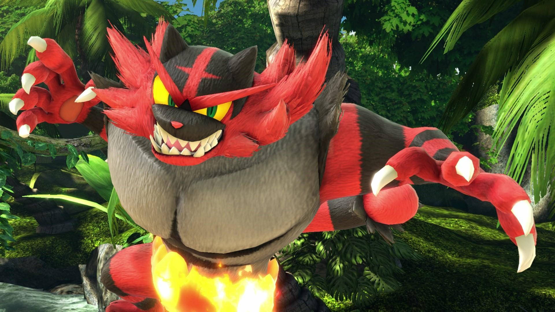 Incineroar på grøn baggrund Wallpapers