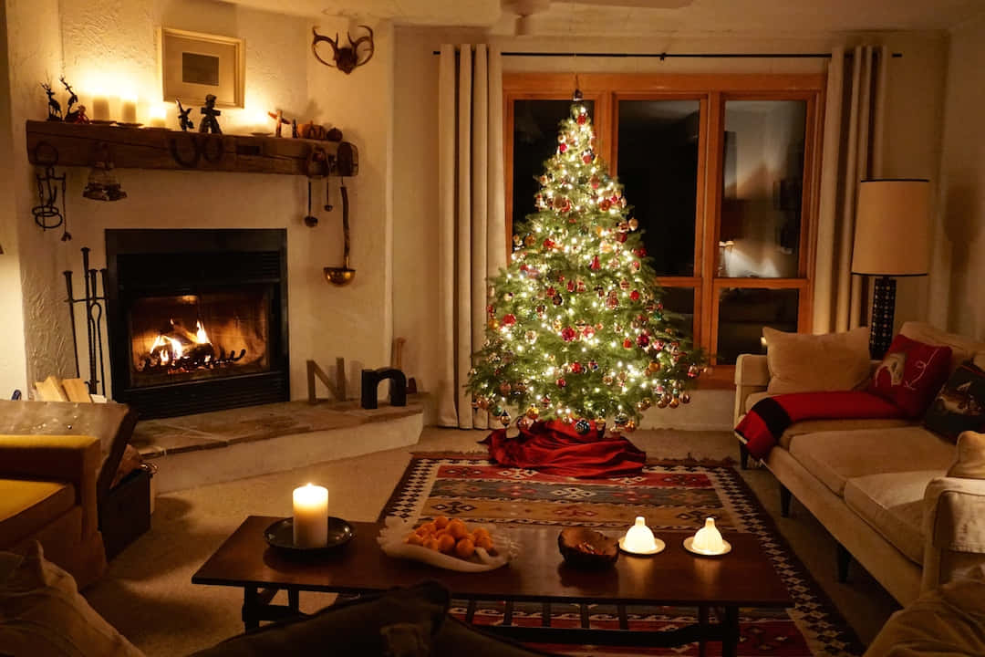 Indendørs juletræsbillede Wallpapers