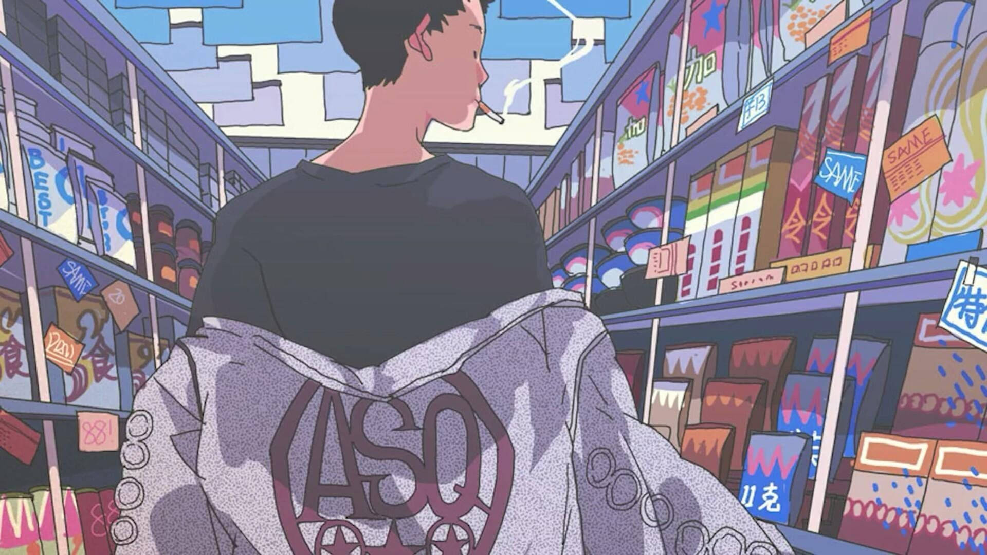 Indie Aesthetic Laptop Anime Dreng I Supermarked Wallpapers