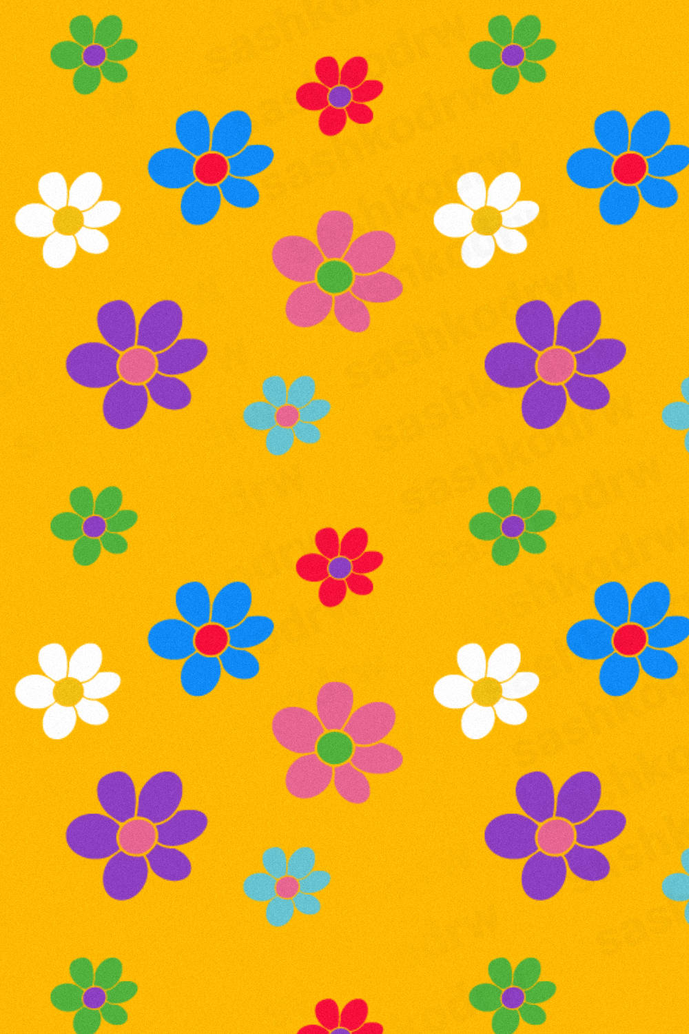 Indie Kid Æstetik Små Farverige Blomster — Blomster Wallpapers