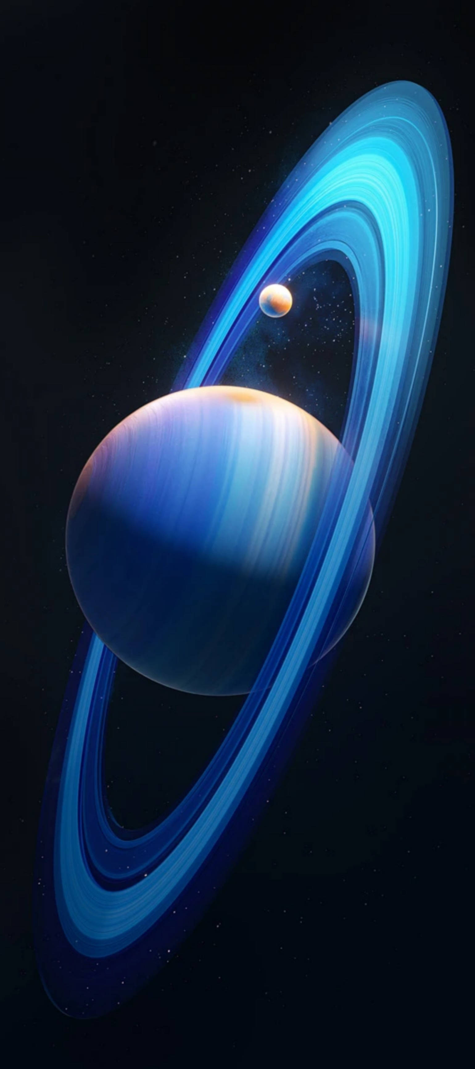 Infinix Zero i unikt Ultra Blue design mod en baggrund af planeten Saturn Wallpapers