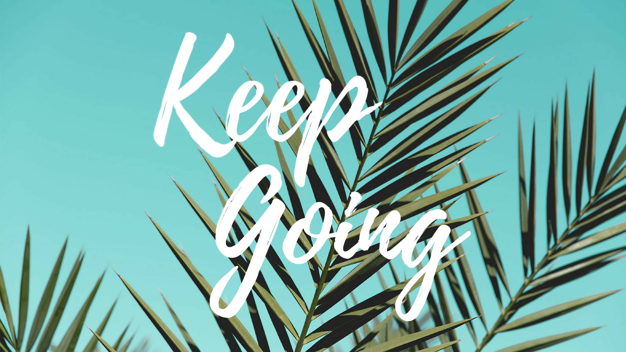 Inspirerende æstetisk skrivebordsbaggrund med Keep Going-citat Wallpapers