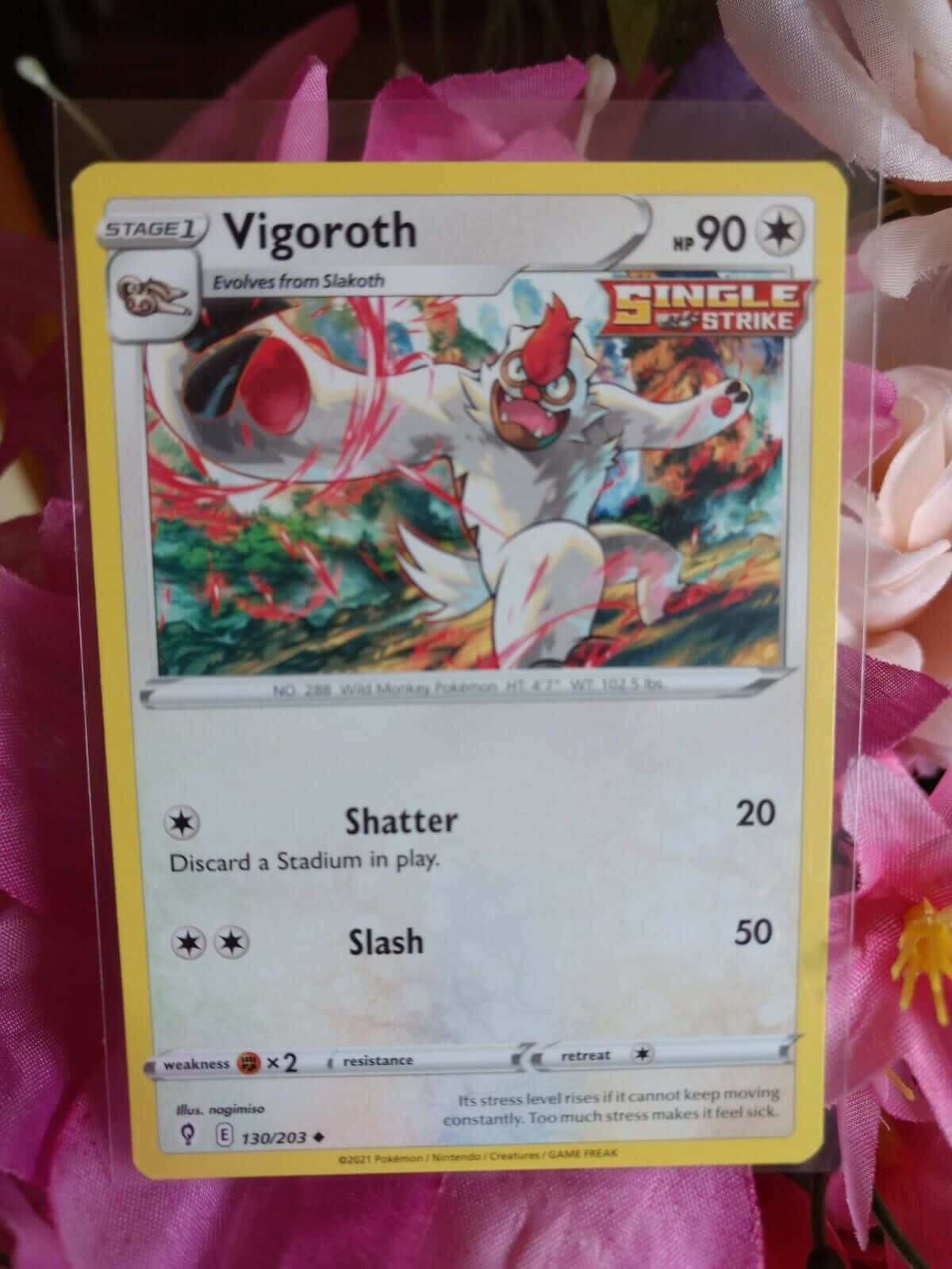 Intens aktion med Vigoroth Pokémon-kort Wallpapers