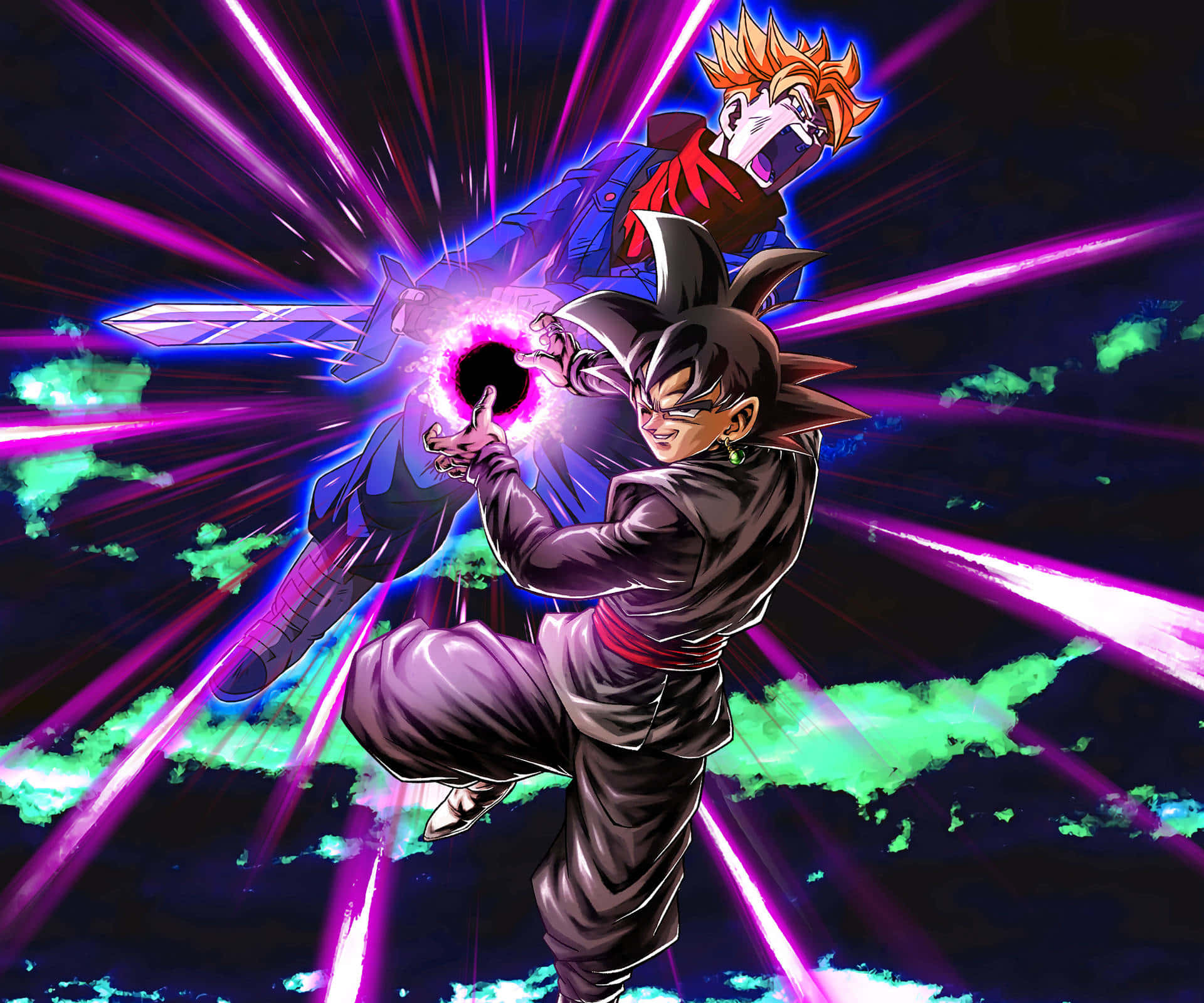 Intens Goku Black i aktion Wallpapers