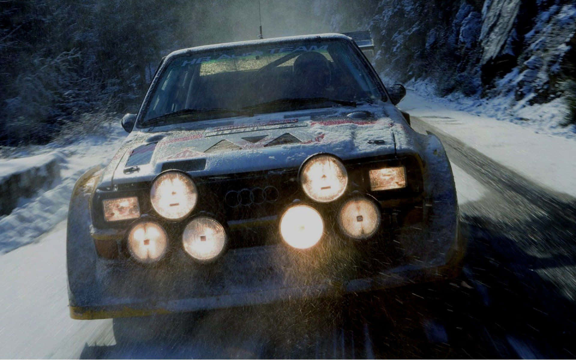 Intens isracing action på en frossen sø Wallpapers