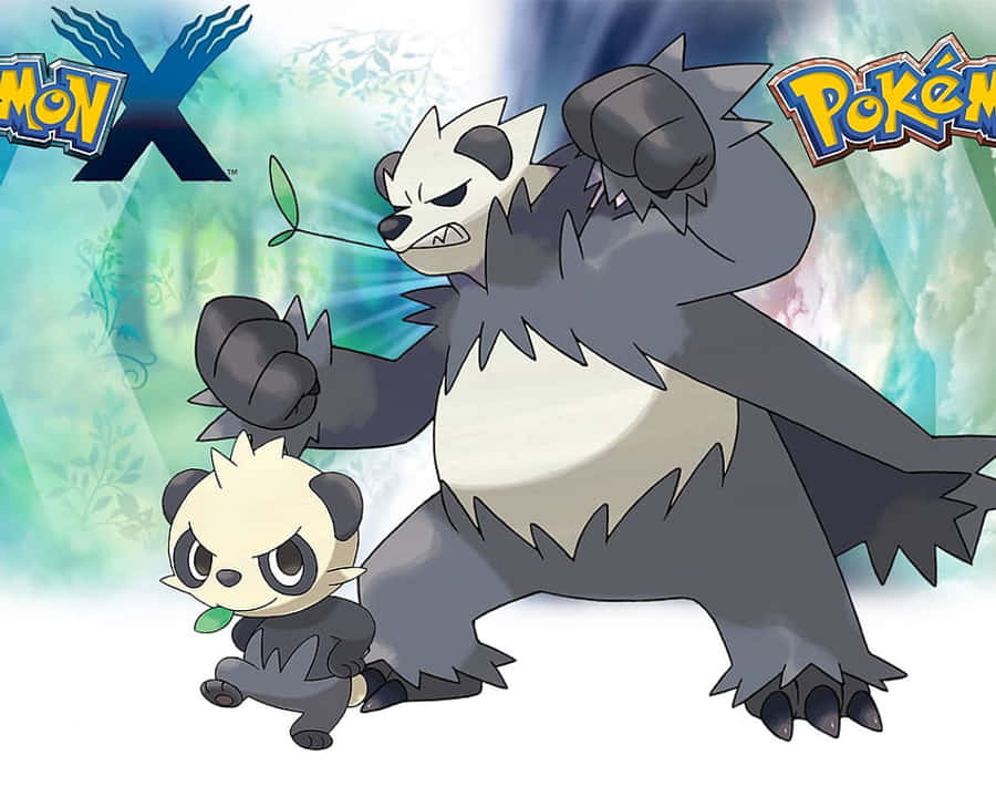Intens kamp mellem Pancham og Pangoro, Pokemon X og Y Wallpapers