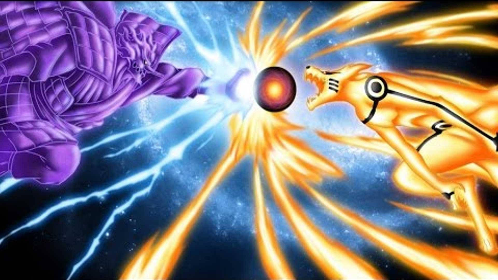 Intens opgør - Kurama-tilstand Naruto og Sasukes Susano Wallpapers
