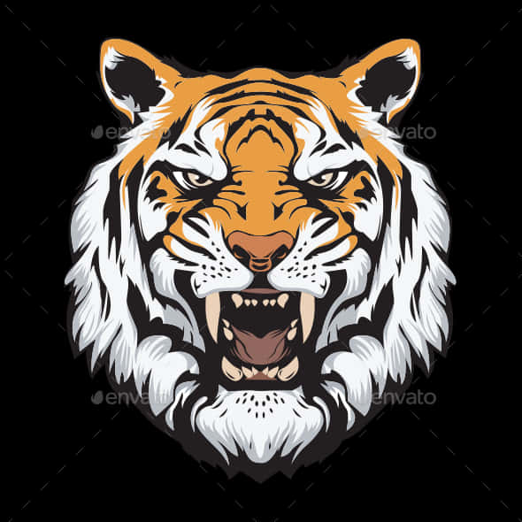 Intens tigeransigt vektorkunst Wallpapers