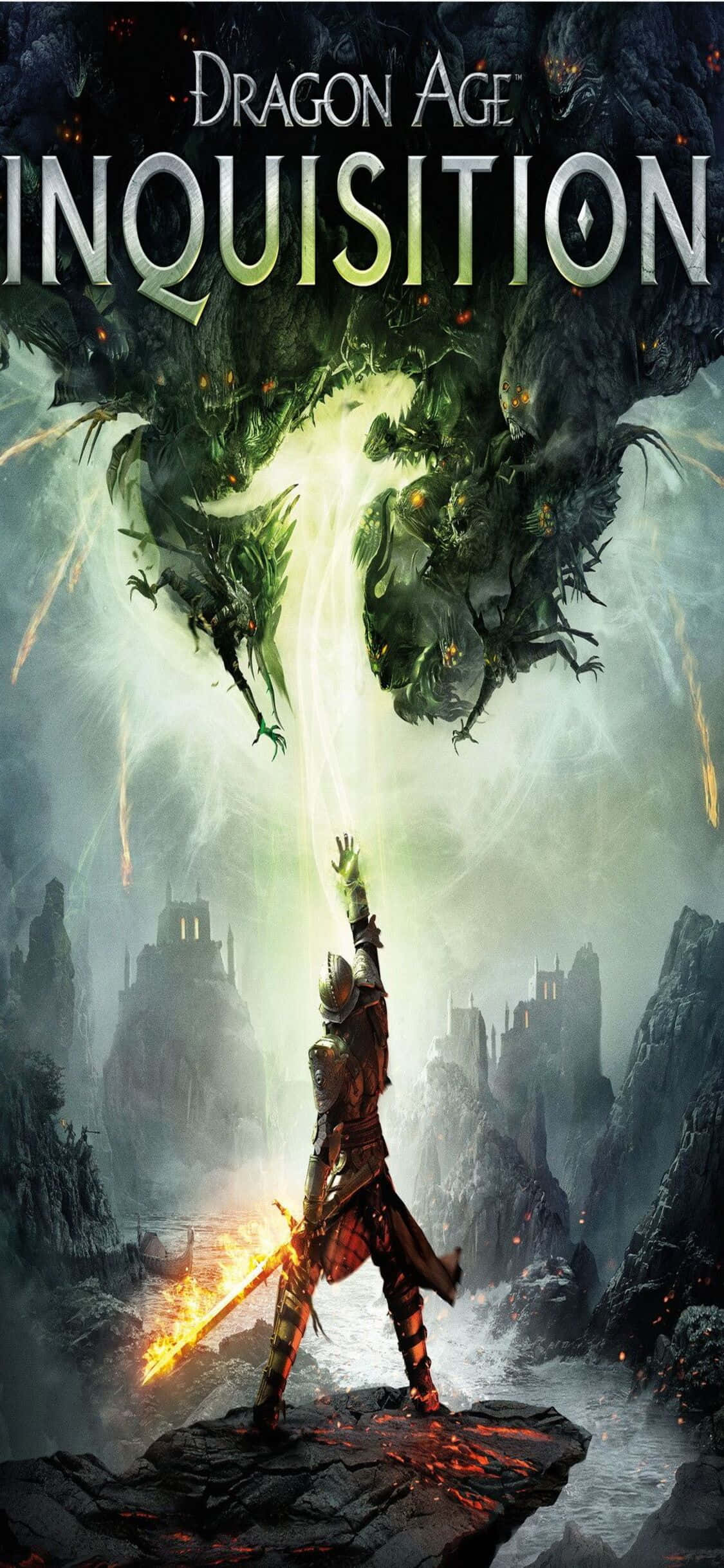 Intenst gameplay på din iPhone Xs med Dragon Age Inquisition Wallpapers