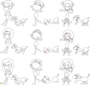 Interaktioner mellem pindefigurpige og hund Wallpapers