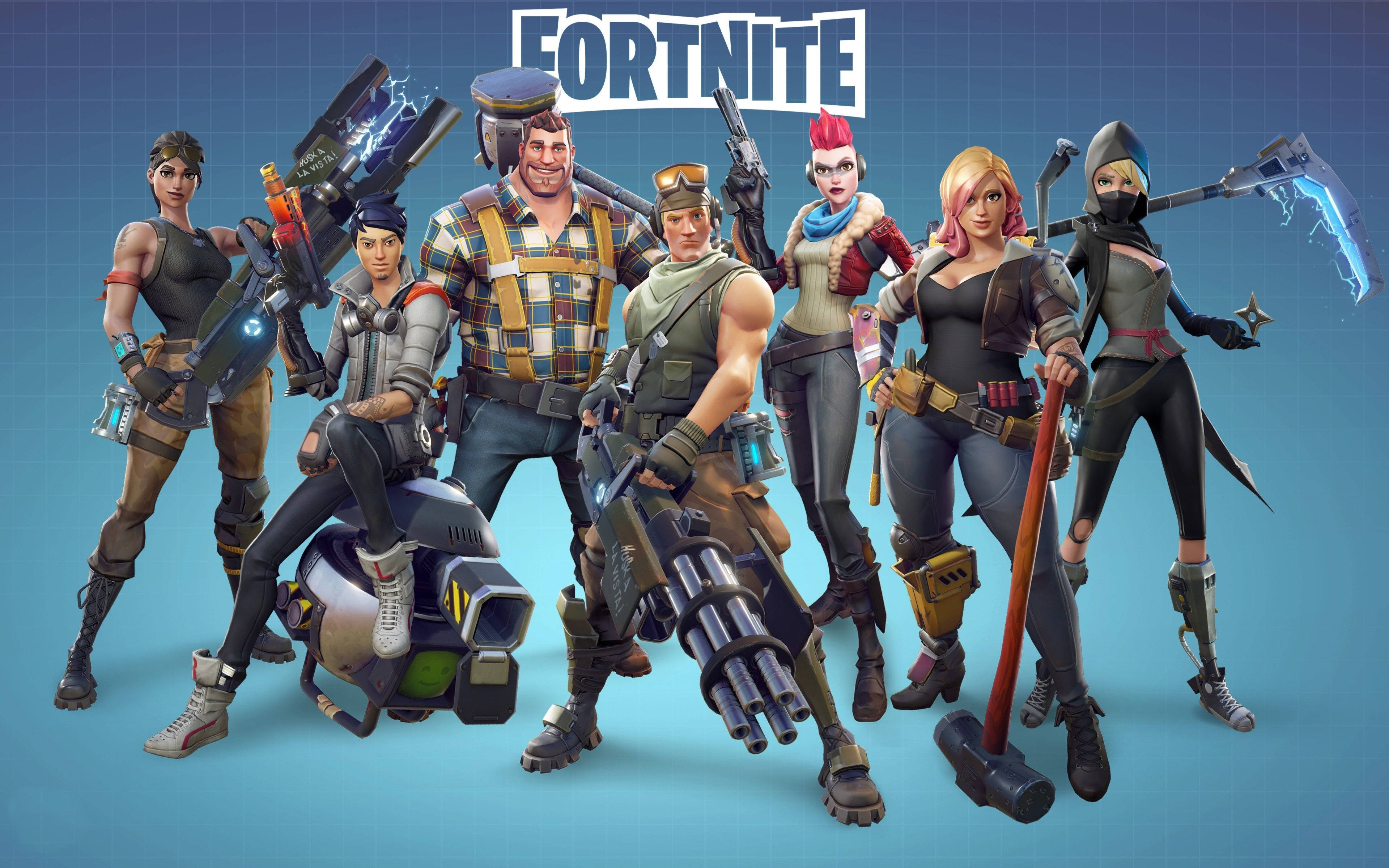 Interessant plakat med Fortnite-skinds outfits Wallpapers