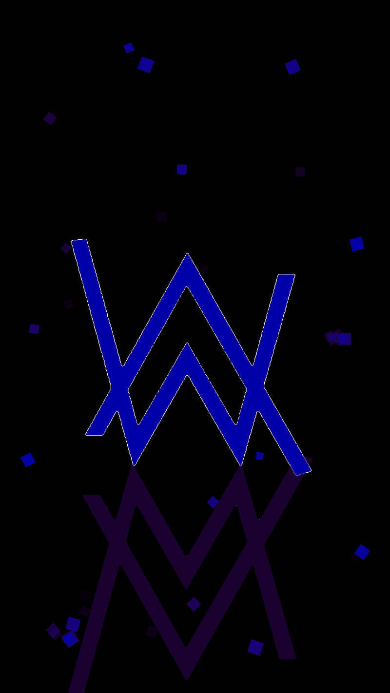 Iøjnefaldende blåt og sort Alan Walker-logo Wallpapers