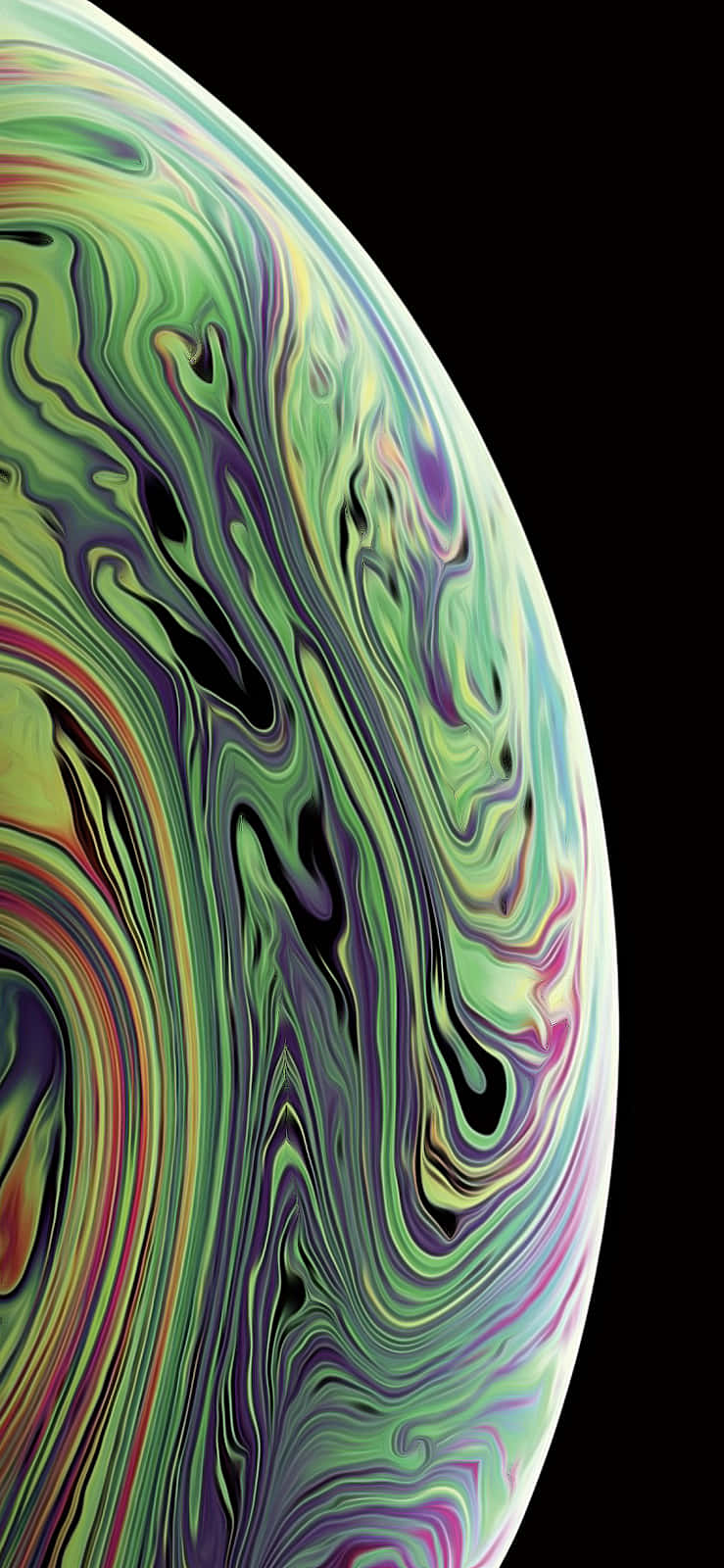 Iøjnefaldende flerfarvet planetbaggrund på Apple iPhone X MAX Wallpapers