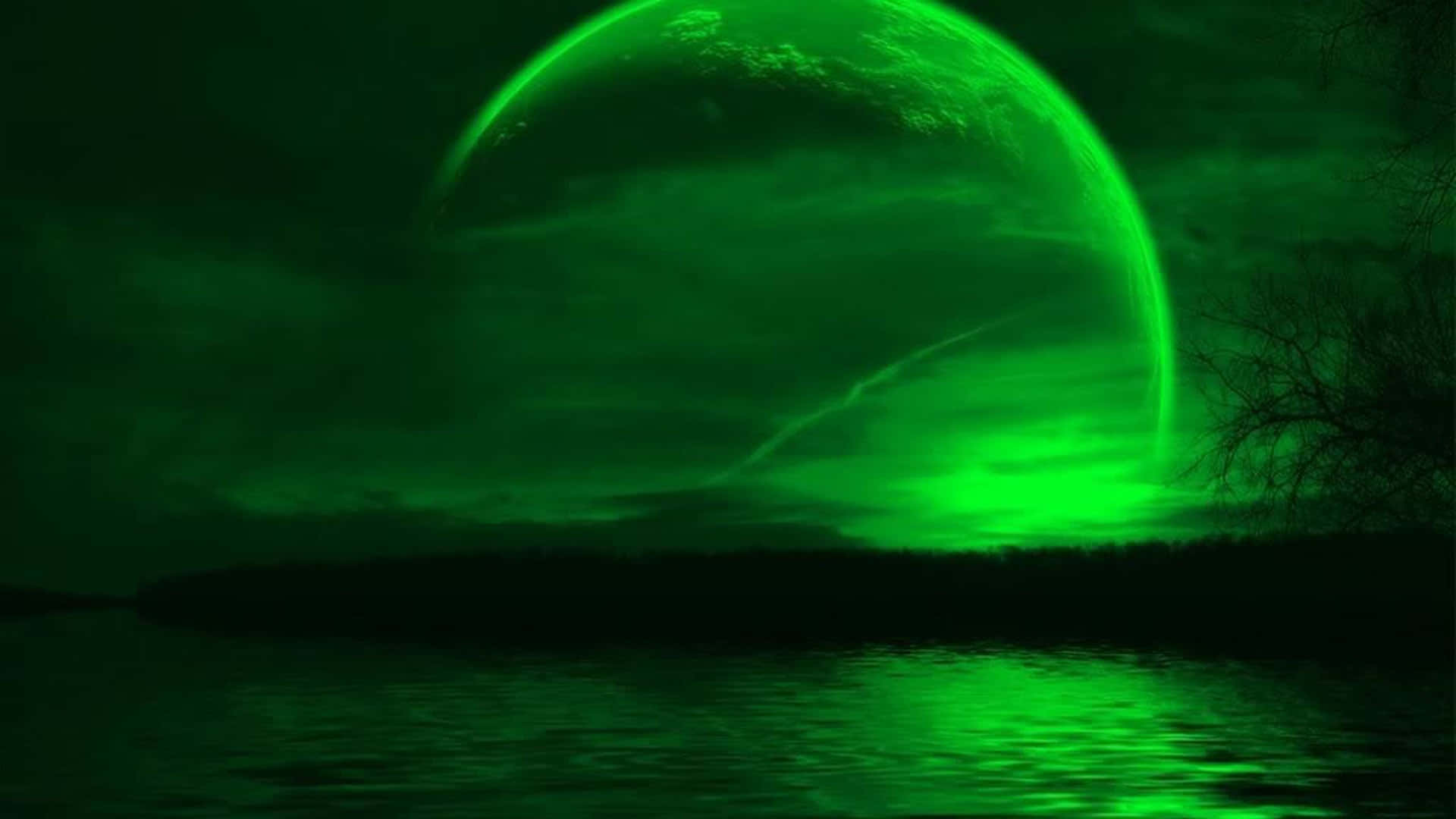 Iøjnefaldende neongrøn æstetisk baggrund Wallpapers