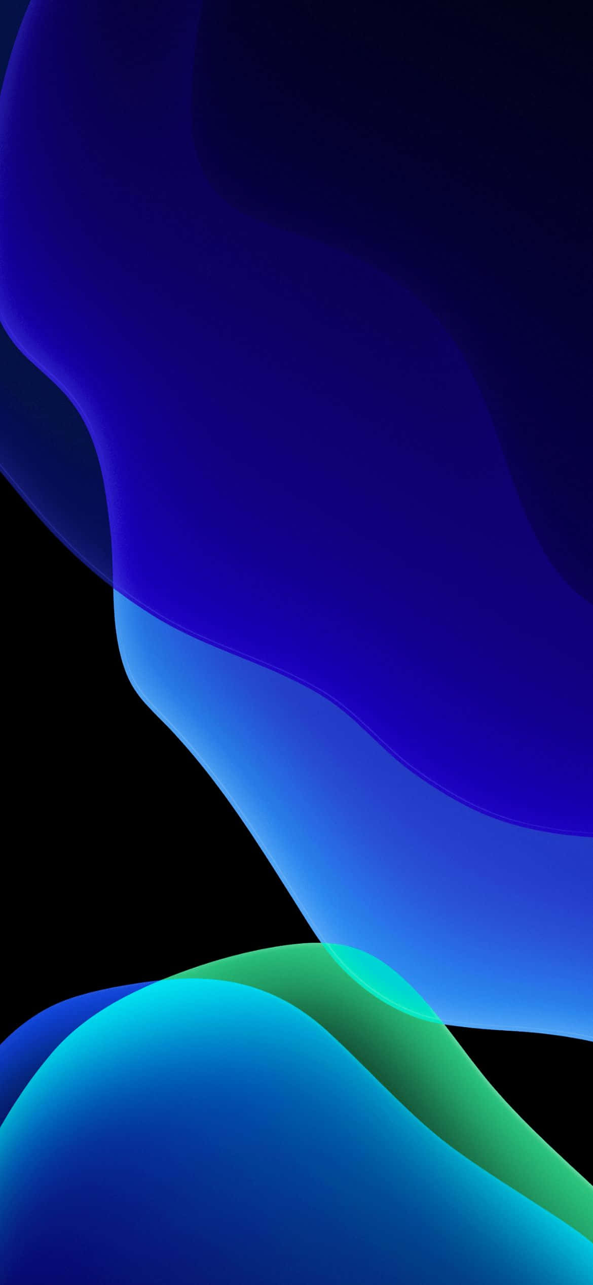 iOS 13 blå og grøn baggrund Wallpapers