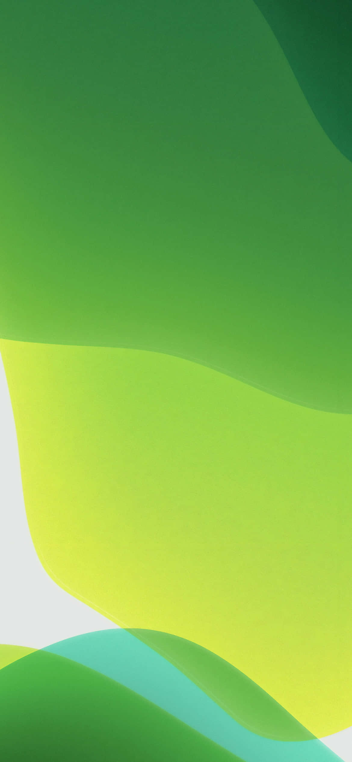 iOS 13 Hvid Med Gul Og Grøn Baggrund Wallpapers