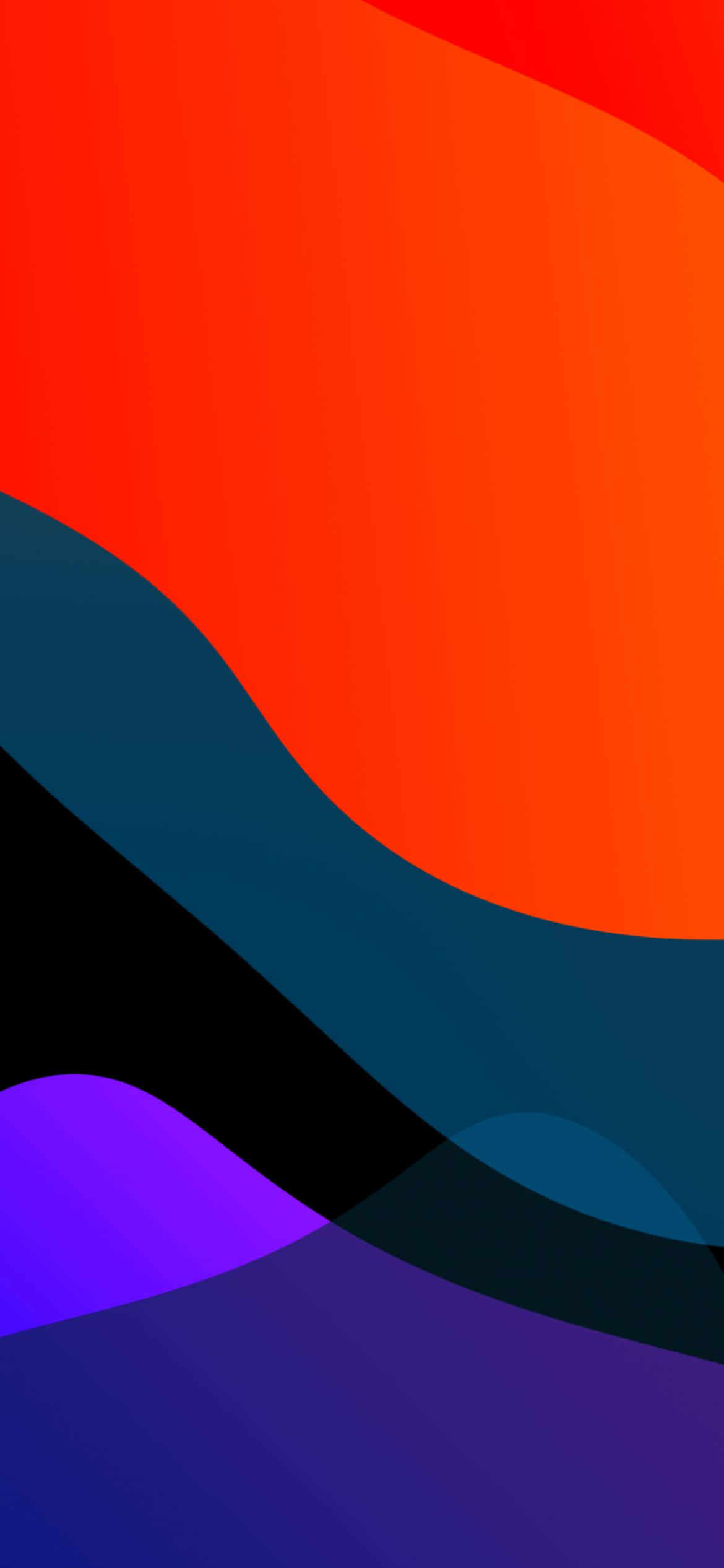 iOS 13 orange og blå baggrund Wallpapers