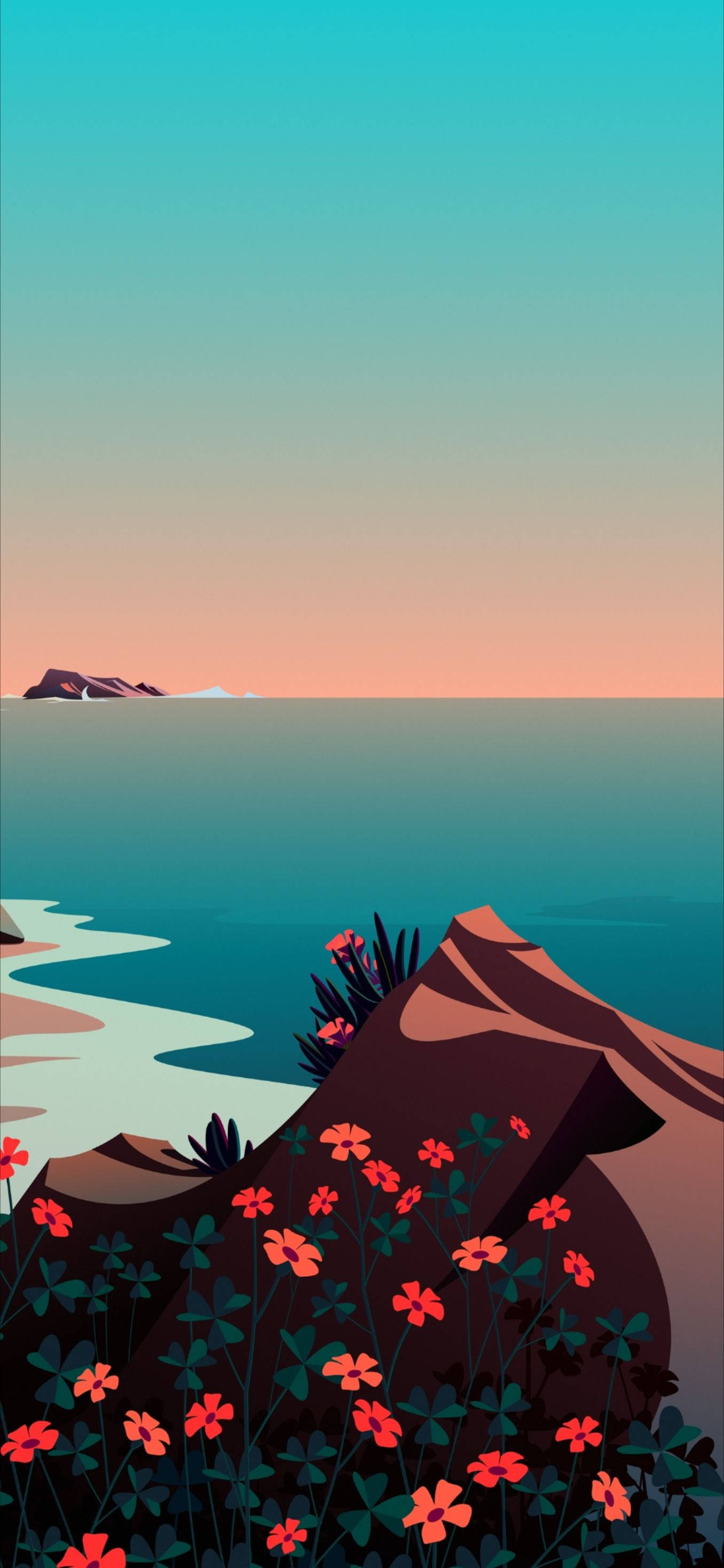 iPhone 12 Pro Max Digital Seashore Wallpapers