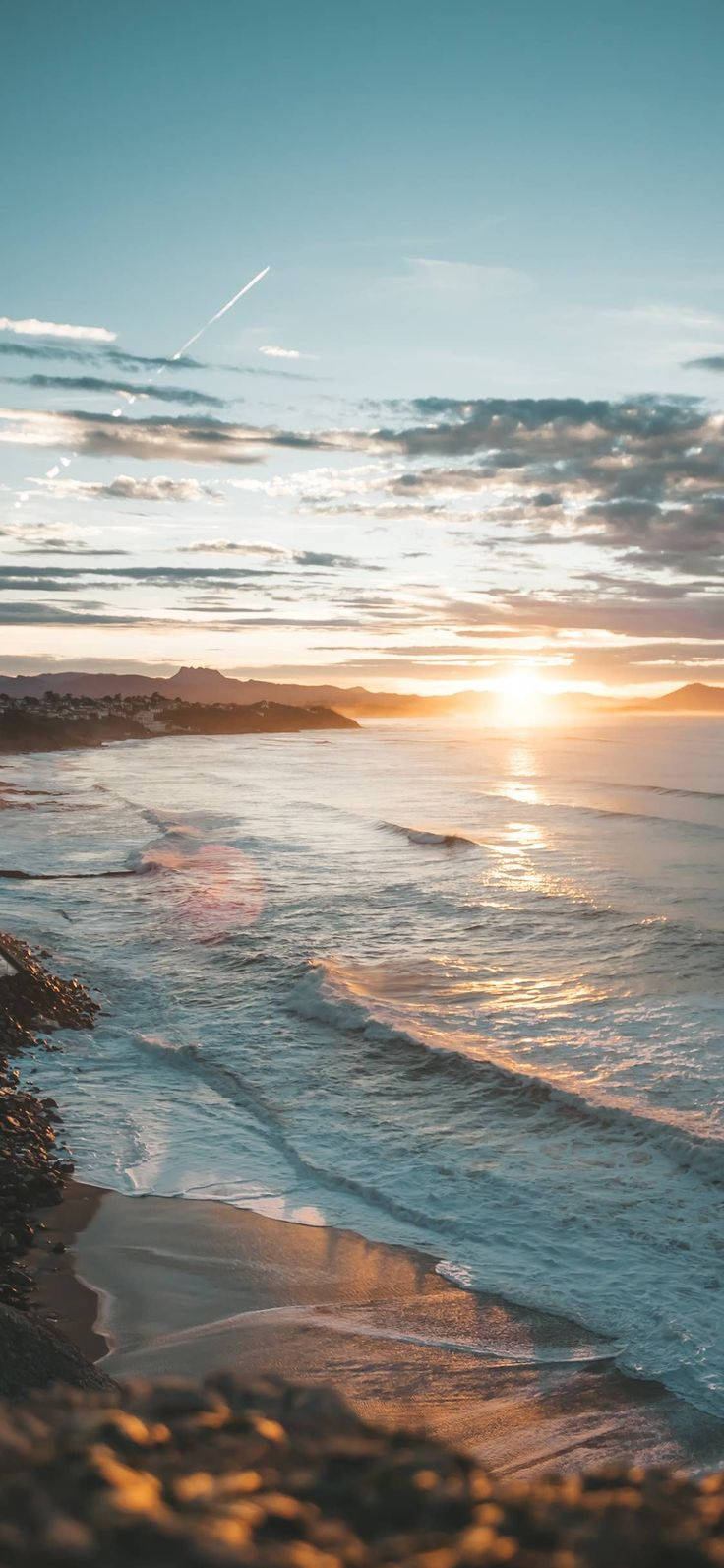 iPhone 12 Pro strand solnedgang Wallpapers