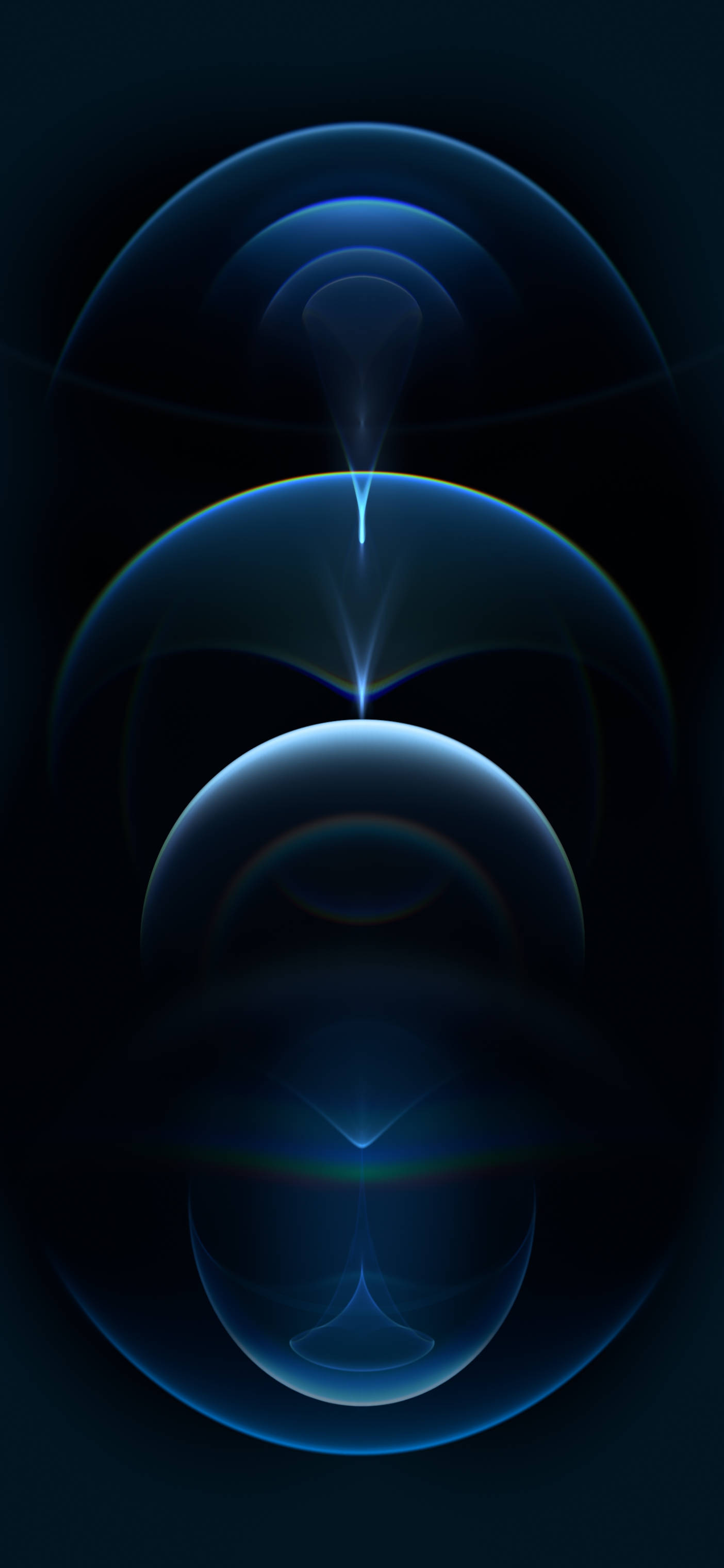 iPhone 12 Stock Blå Ovaler Wallpapers