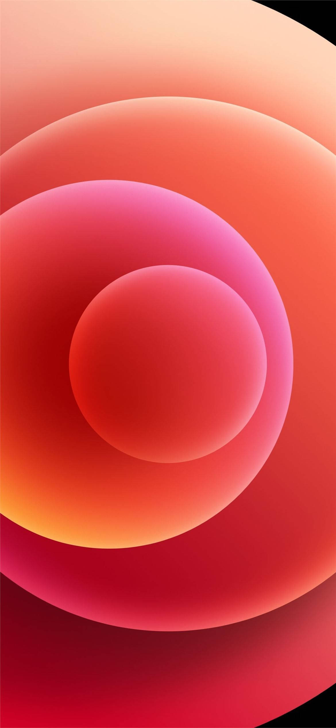 iPhone 12 Stock Ferskenfarvede Cirkler Wallpapers