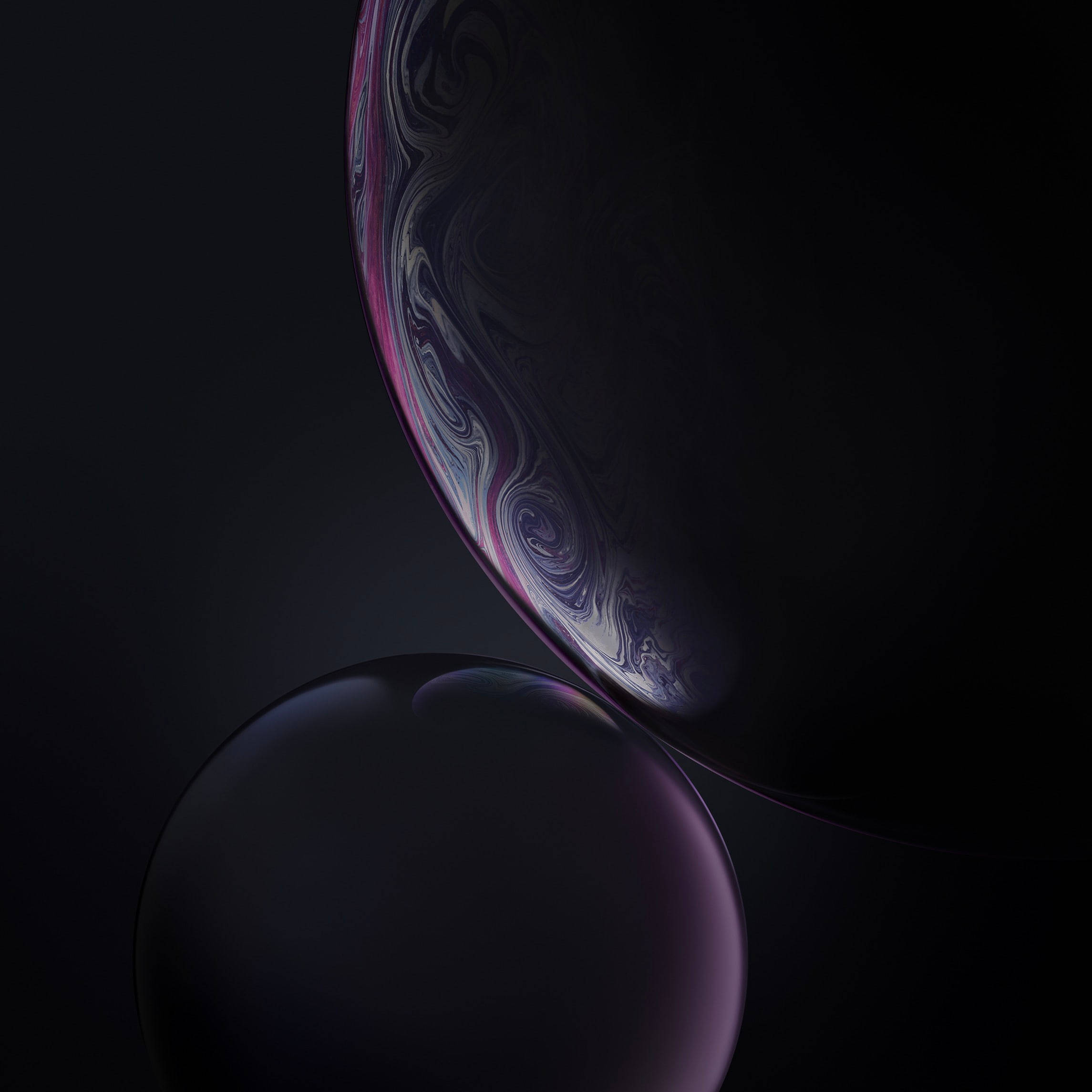 iPhone 12 Stock Mørke Violette Bobler Wallpapers