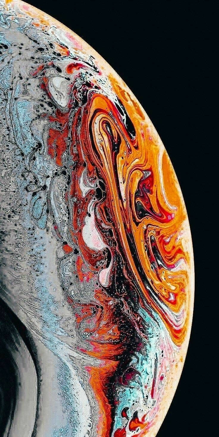 iPhone 13 iOS Orange Planet Wallpapers
