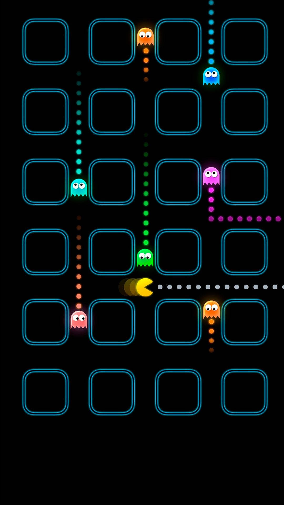 iPhone Gaming Pacman Æder Spøgelser Wallpapers