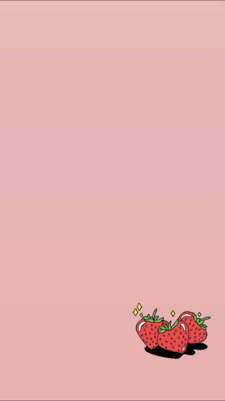 iPhone Pink Aesthetic Jordbær Wallpapers