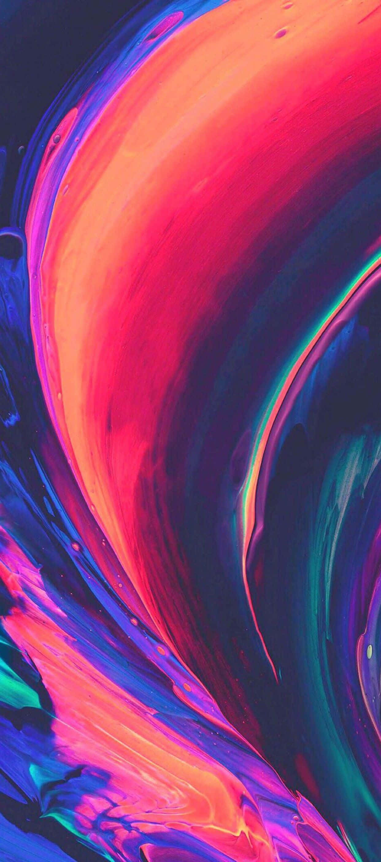 iPhone X abstrakt flerfarvet malingstryk Wallpapers
