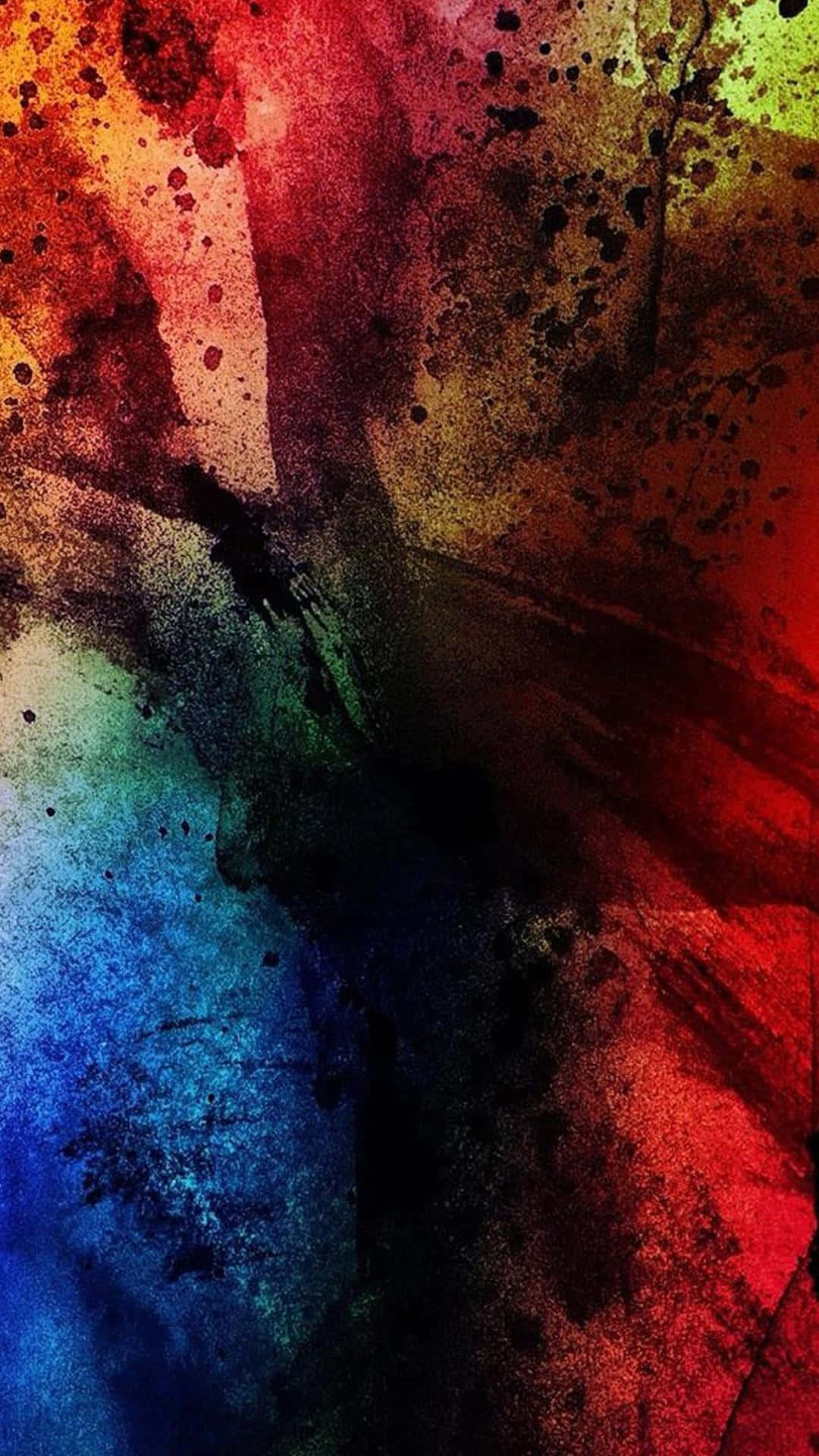 iPhone X abstrakt maleri sort stænk Wallpapers