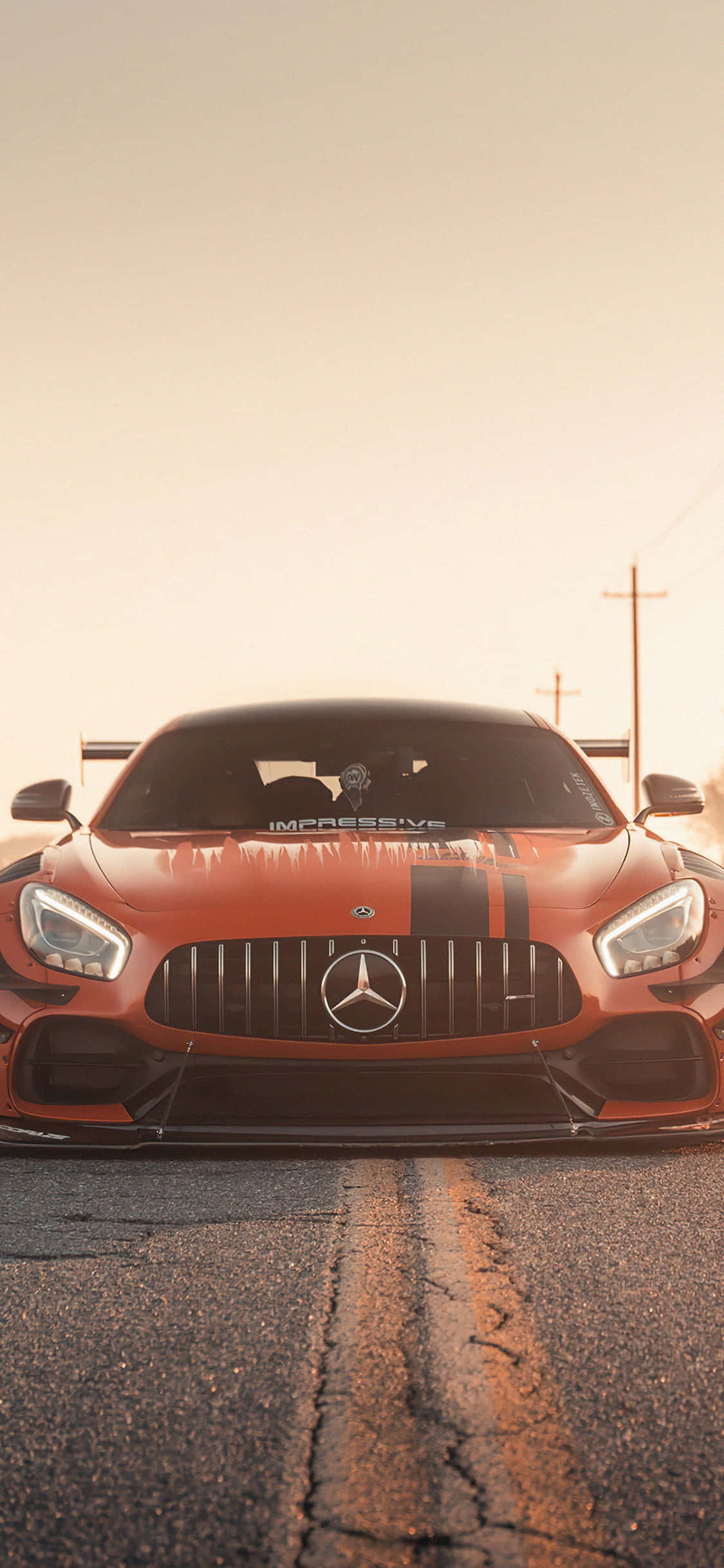 iPhone X Amg Gt-r Baggrund Orange Front AMG GT Wallpapers