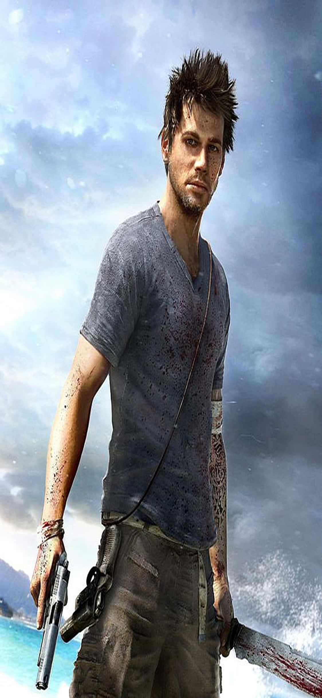 iPhone X Far Cry 3 Jason Brody Machete Baggrund Wallpapers