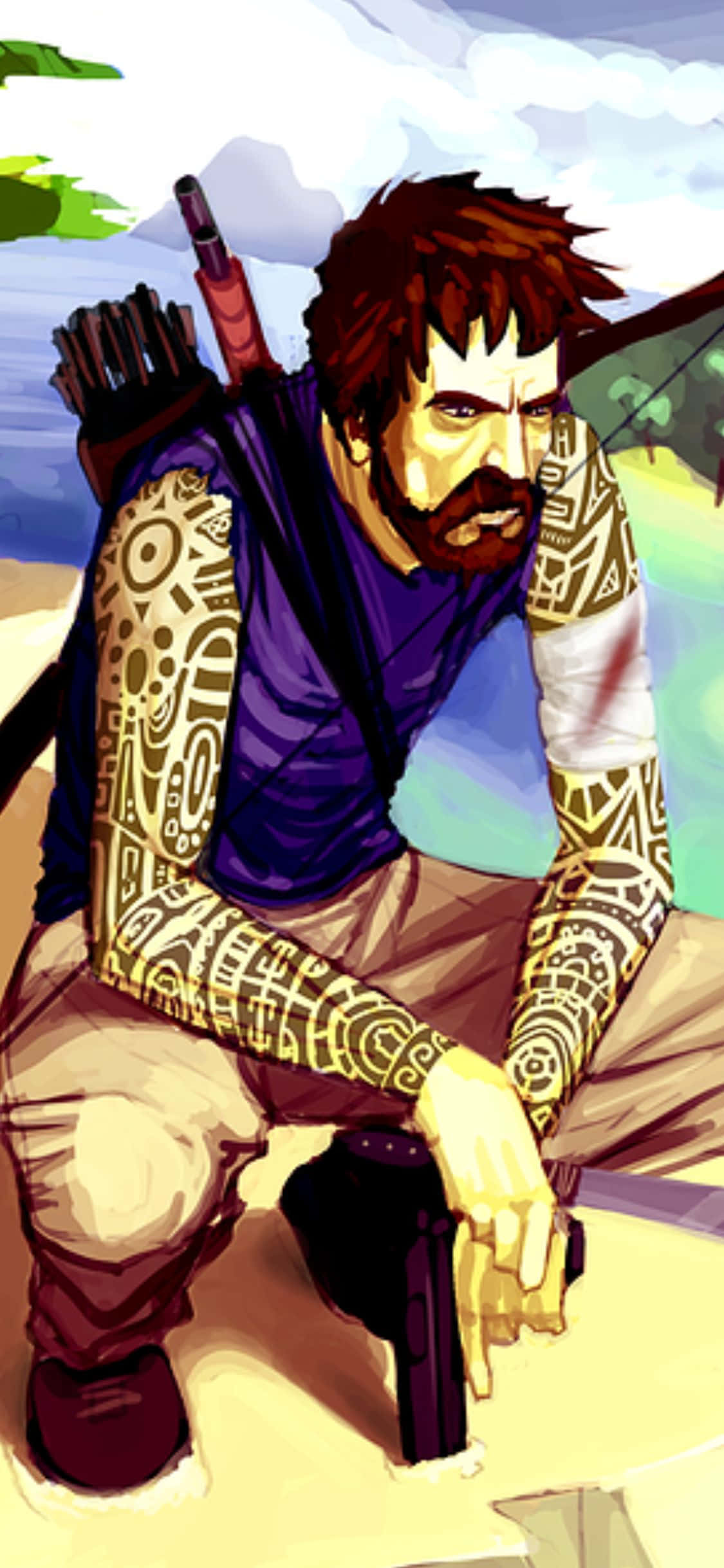 iPhone X Far Cry 3 Jason Brody Strand Baggrund Wallpapers