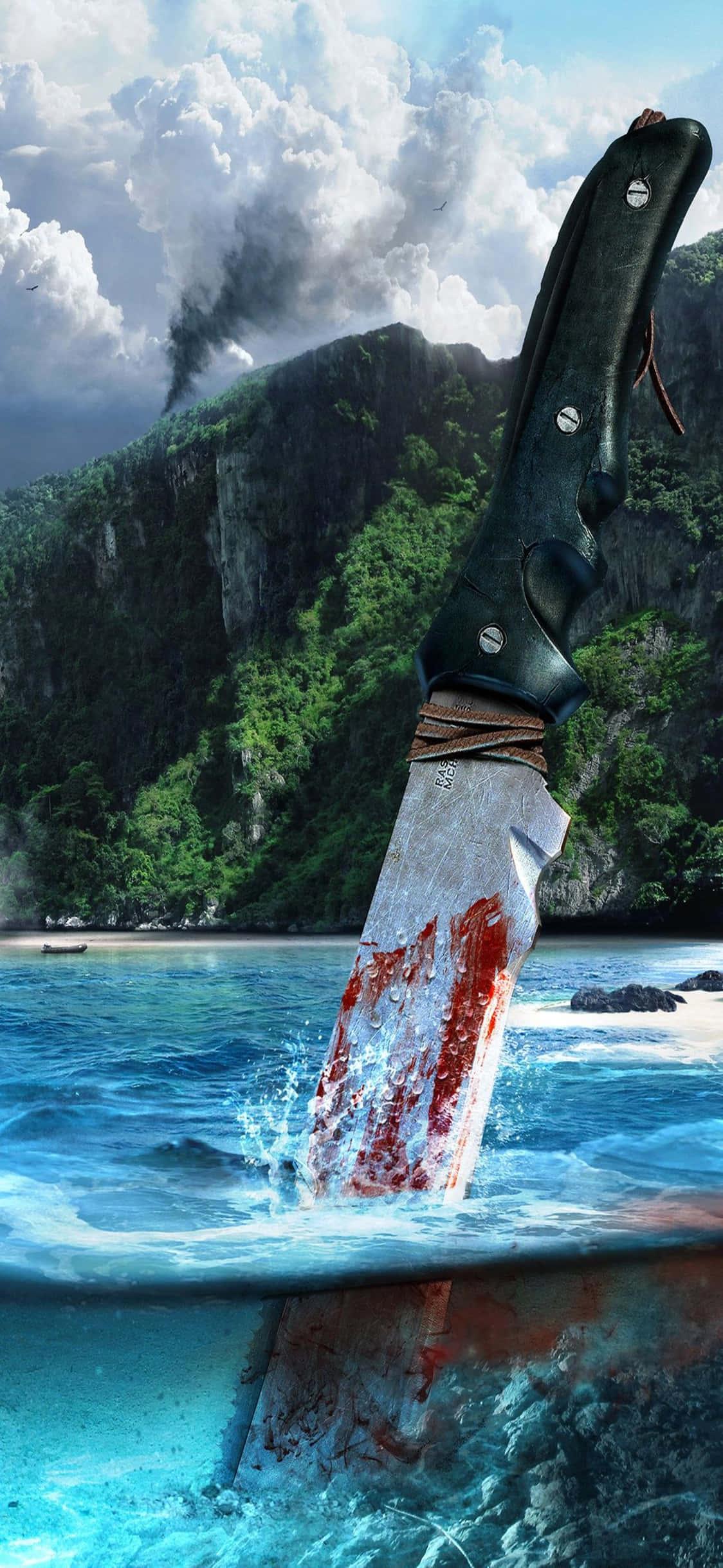 iPhone X Far Cry 3 Blodig Kniv Baggrund Wallpapers