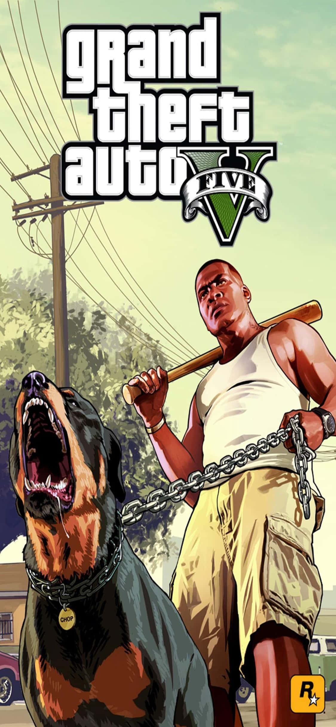 iPhone X Grand Theft Auto V Baggrund Franklin & Chop Wallpapers