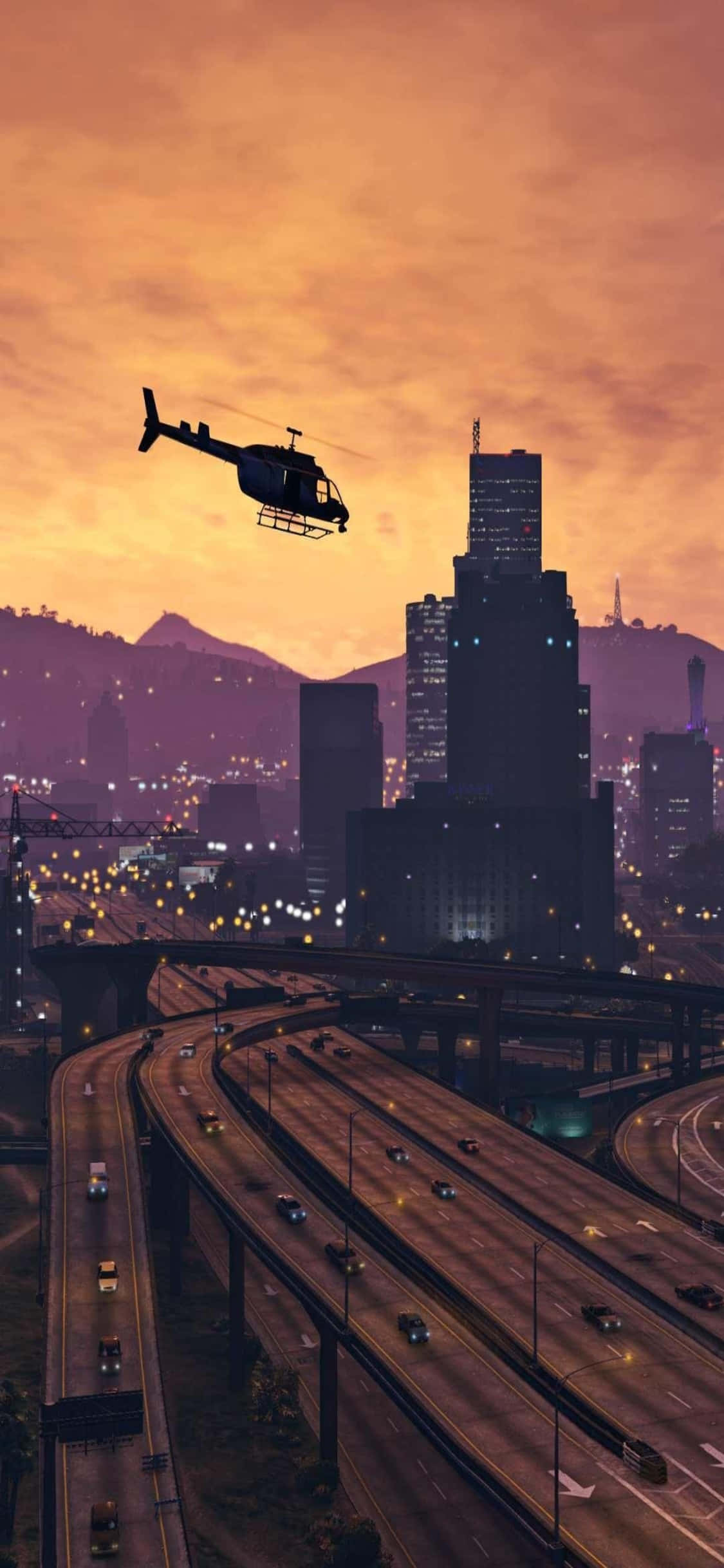 iPhone X Grand Theft Auto V-baggrund & Helikopter Wallpapers