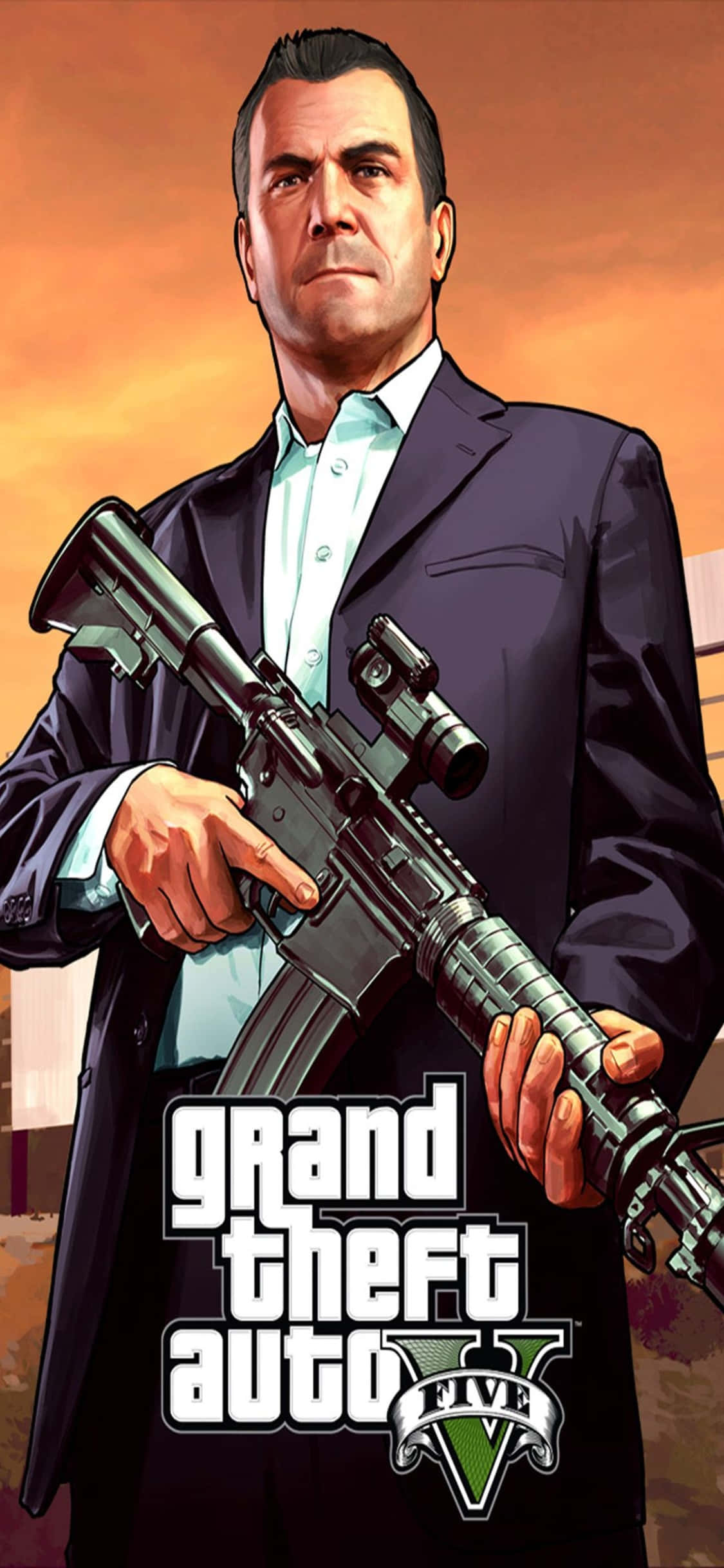 iPhone X Grand Theft Auto V Baggrund Pistol & Michael Wallpapers