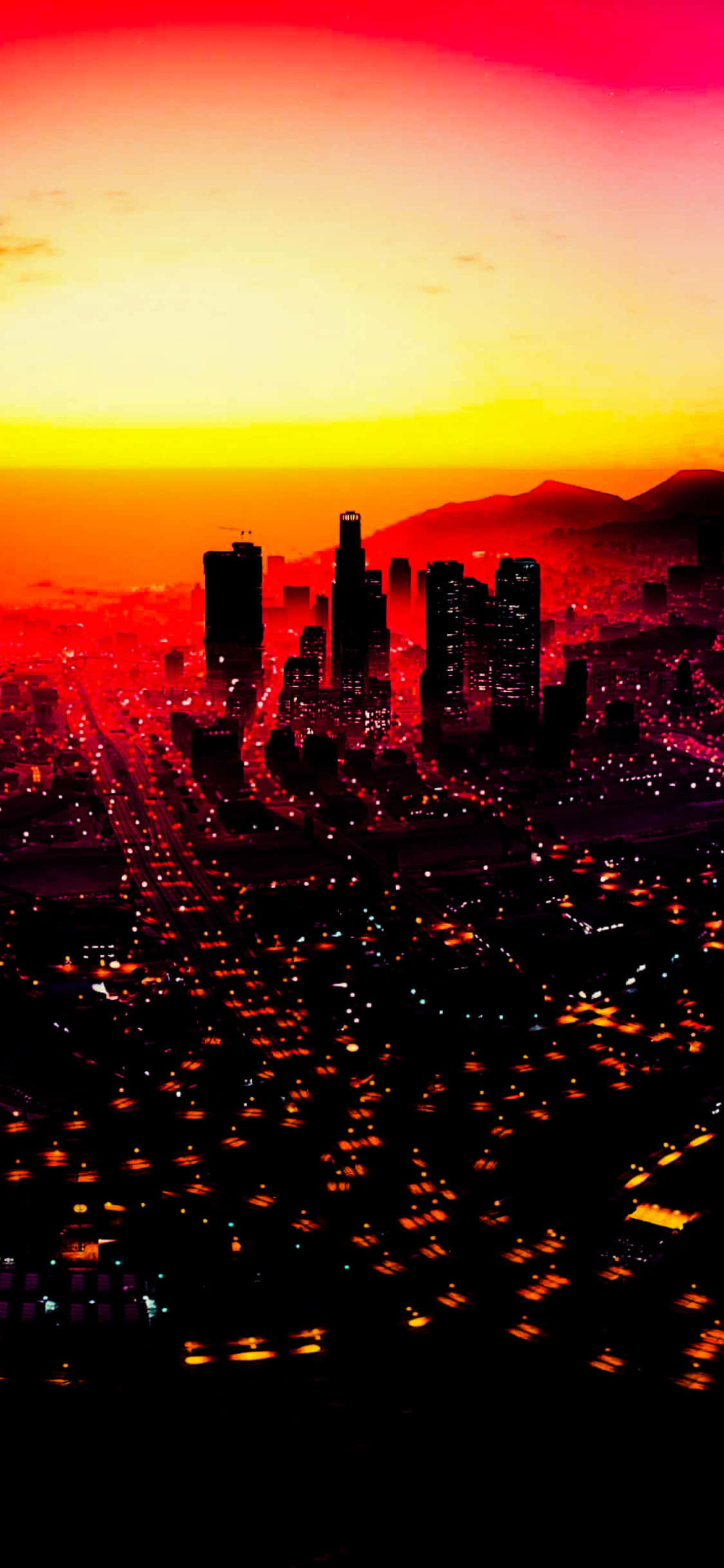 iPhone X Grand Theft Auto V Baggrund Rød Solnedgang Wallpapers