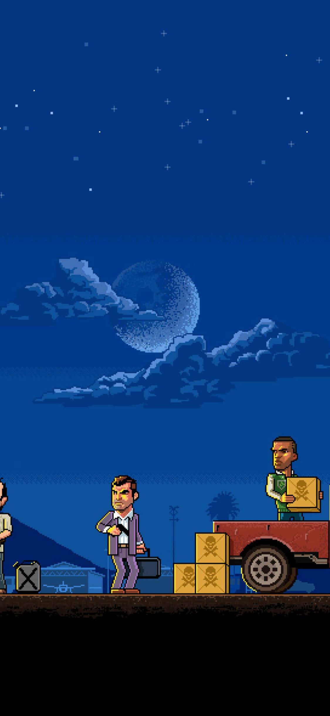 iPhone X Grand Theft Auto V Baggrund I Pixel Art Wallpapers
