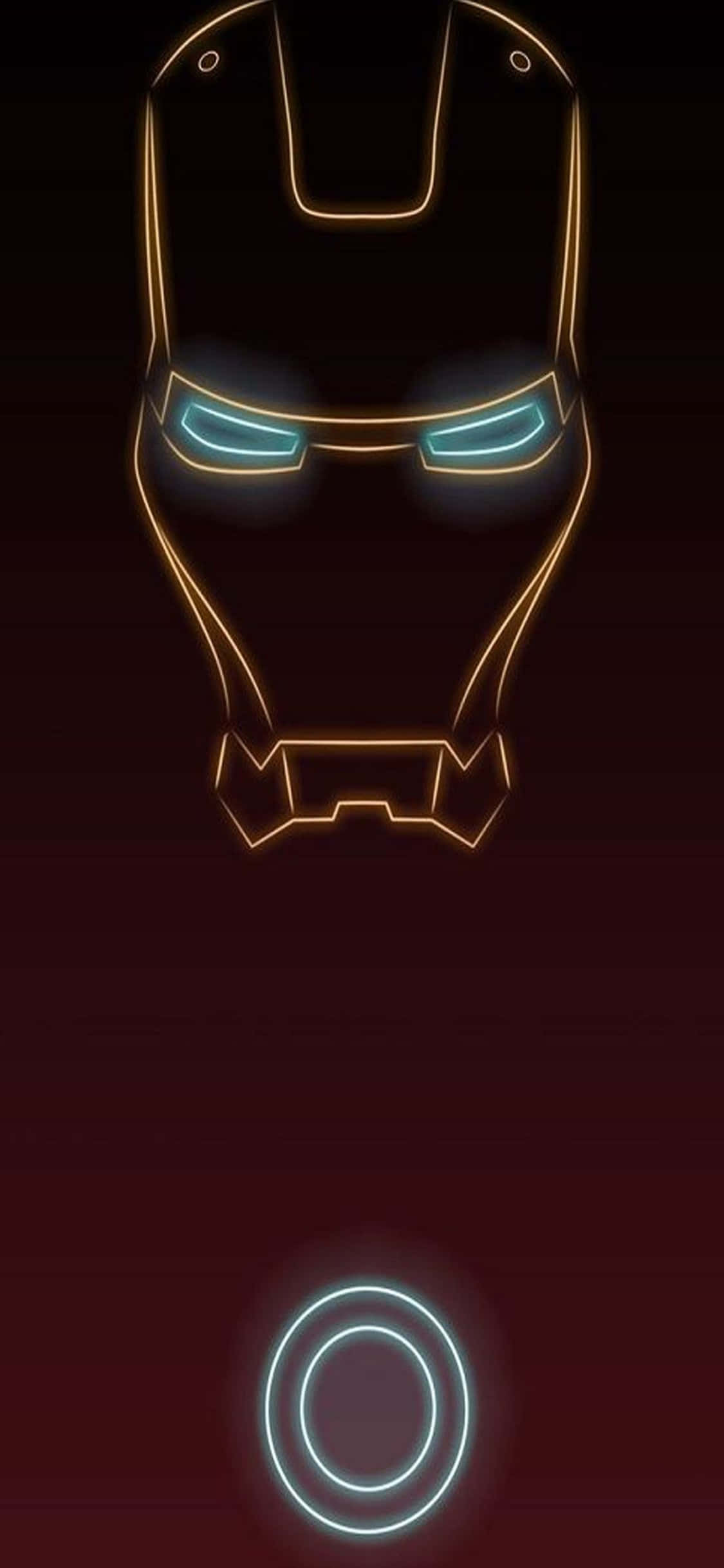 iPhone X Iron Man baggrund med neonlysdesign Wallpapers