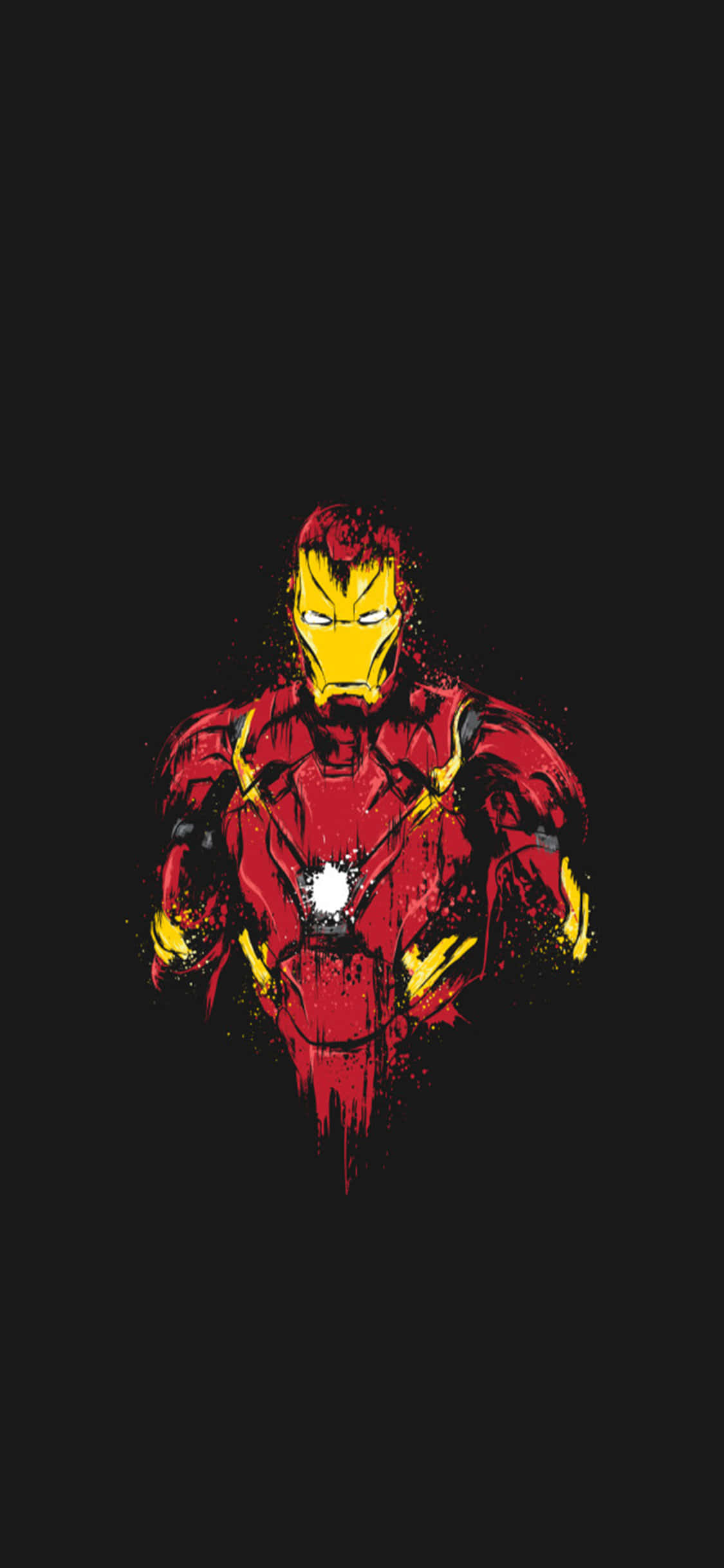 iPhone X Iron Man baggrund Iron Man beskadiget dragt sort baggrund Wallpapers