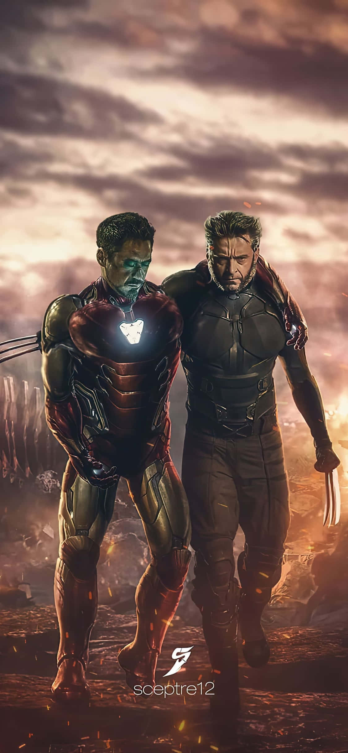 iPhone X Iron Man baggrund Iron Man med Wolverine Wallpapers
